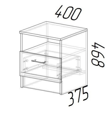 Тумба прикроватная Эко, венге/лоредо