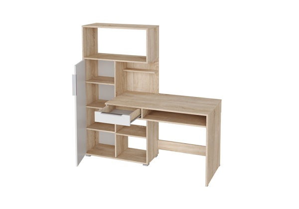 Стол письменный Квадро дуб сонома / белый