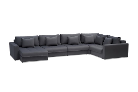 Диван п-образный тик-так Монарх темно-серый