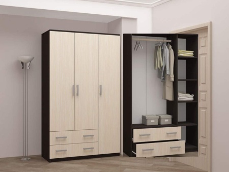 Шкаф Комфорт-10 Венге/Дуб Молочный (Ш-1200 х В-2116 х Г-513 мм)